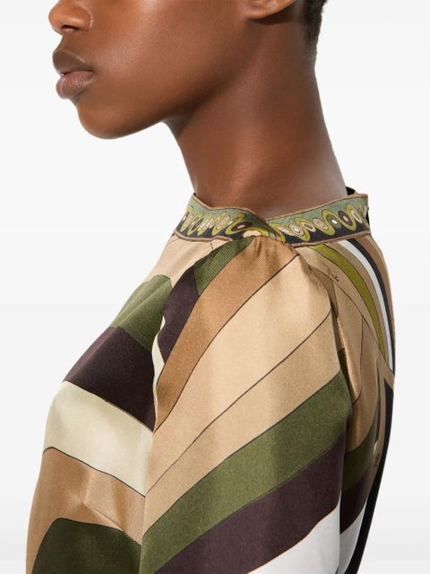 PUCCI Iride-print silk dress - Green - zdjęcie produktu nr 2