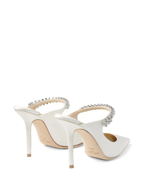 Jimmy Choo Bing crystal-embellished heeled pumps - White