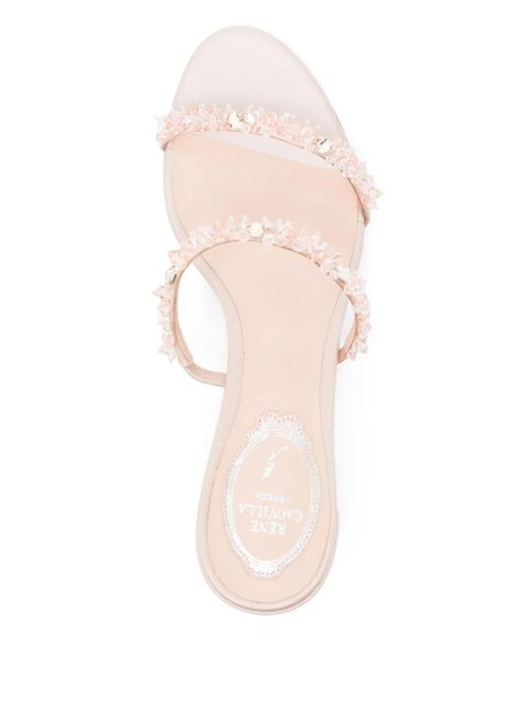 René Caovilla bead embellishment sandals - Neutrals