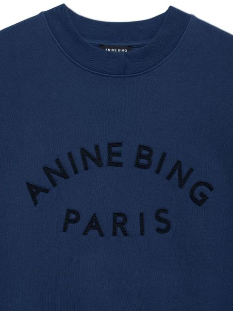 ANINE BING Jaci Paris-logo sweatshirt - Blue