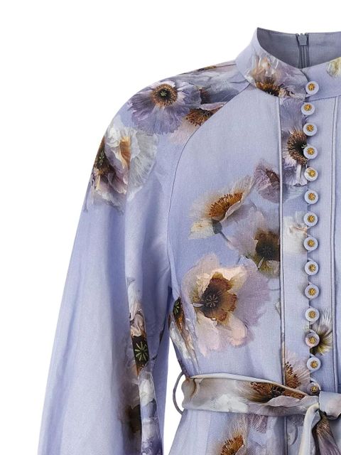 ZIMMERMANN buttoned floral print dress - Blue