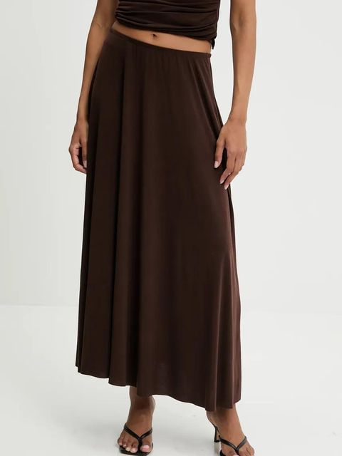 Answear.LAB bluzka i spódnica damski kolor brązowy