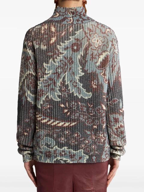 ETRO floral-print wool sweater - Blue
