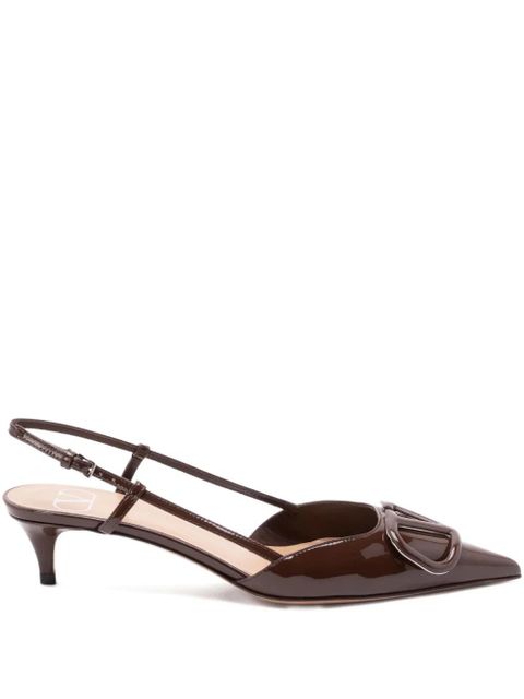 Valentino Garavani 40mm VLogo Signature slingback pumps - Zwx bark brown