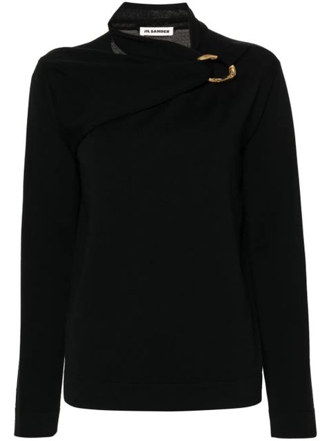 Jil Sander scarf-detailed knit top - Black - zdjęcie produktu nr 1
