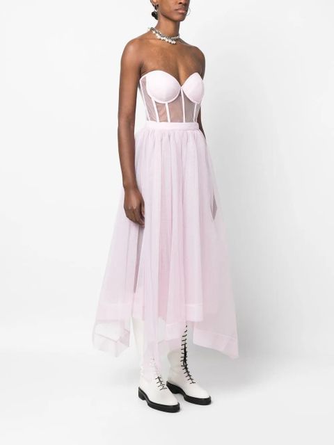 Alexander McQueen strapless boned-bodice dress - Pink