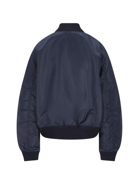 Prada logo-plaque bomber jacket - Blue - zdjęcie produktu nr 2