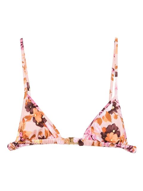 Chloé floral-print triangle bikini top - Pink - zdjęcie produktu nr 1