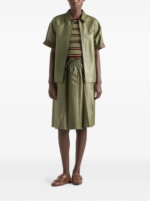 Prada short-sleeved striped cotton sweater - Green - zdjęcie produktu nr 2