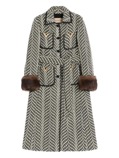 Valentino Garavani printed single-breasted coat - Black - zdjęcie produktu nr 1
