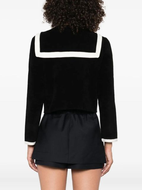 Maje contrast-trimmed pocket cardigan - Black