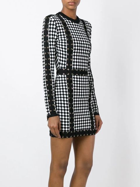 Balmain checked knit dress - Black