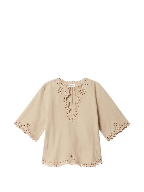 MARANT ÉTOILE Shana broderie anglaise T-shirt - Neutrals - zdjęcie produktu nr 1