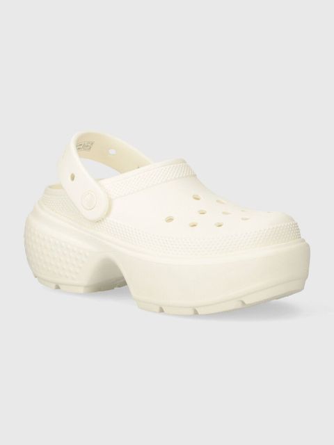 Crocs klapki Stomp Slide damskie kolor beżowy na platformie 209347.0WV - zdjęcie produktu nr 1