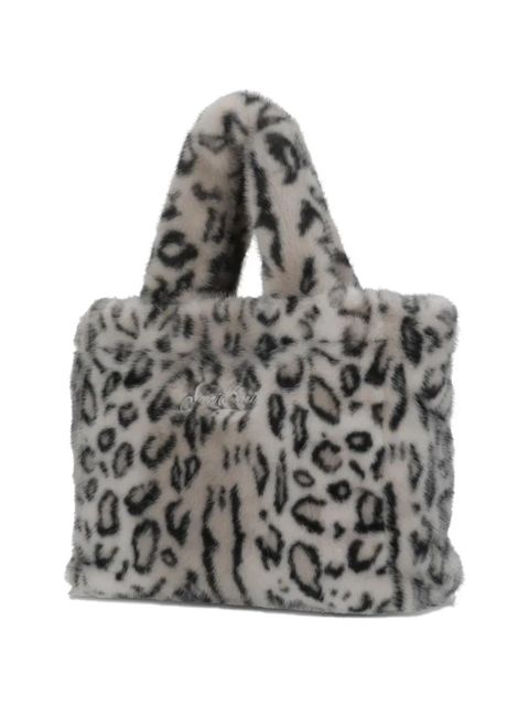 MC2 Saint Barth leopard-print embroidered tote bag - Grey
