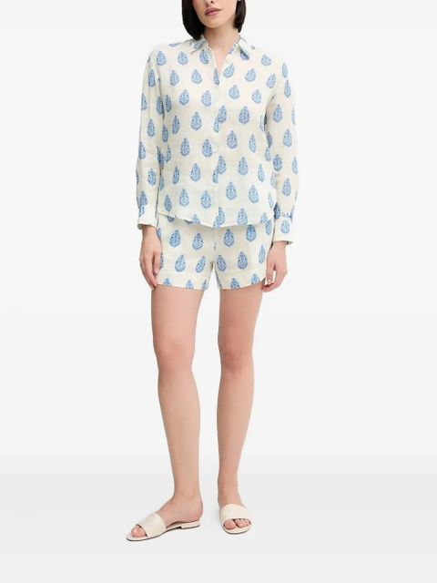 MC2 Saint Barth paisley-print linen shirt - White