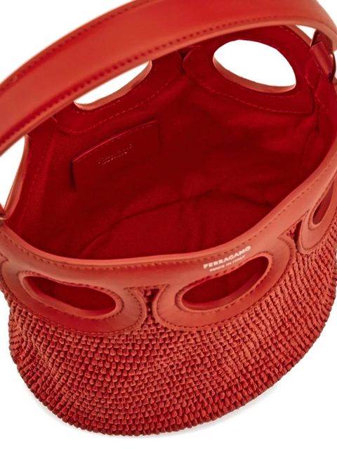 Ferragamo mini Gancini bucket bag - Red