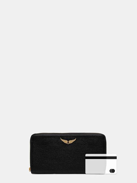 ZADIG&VOLTAIRE portfel skórzany damski kolor czarny LWSG03667