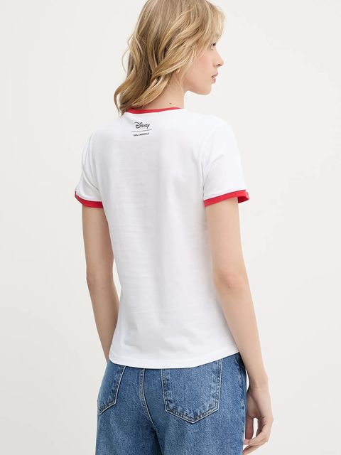 Karl Lagerfeld t-shirt bawełniany KL X DISNEY damski kolor biały A3W17089