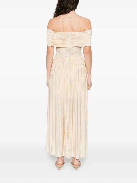 ZIMMERMANN lace-detail pleated maxi dress - Neutrals