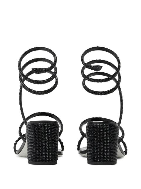 René Caovilla rhinestone-embellished satin sandals - Black - zdjęcie produktu nr 2