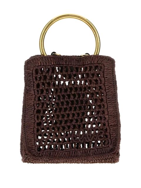 Chloé raffia circle-handle tote bag - Brown - zdjęcie produktu nr 1
