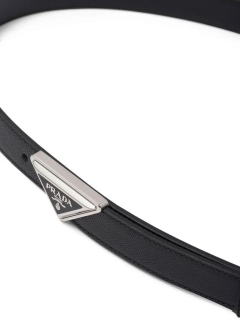 Prada logo-buckle Saffiano leather belt - Black - zdjęcie produktu nr 2