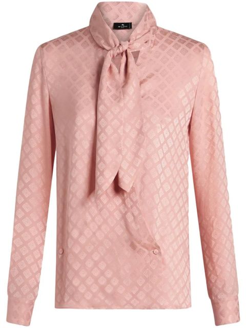 ETRO scarf-collar jacquard shirt - Pink - zdjęcie produktu nr 1