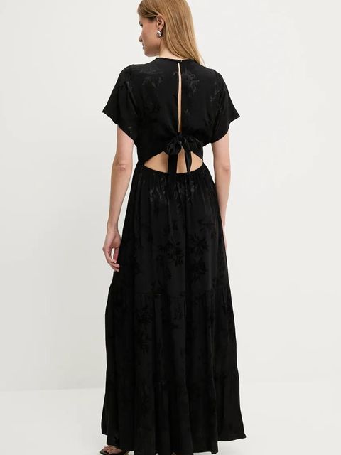 Answear.LAB sukienka kolor czarny maxi rozkloszowana