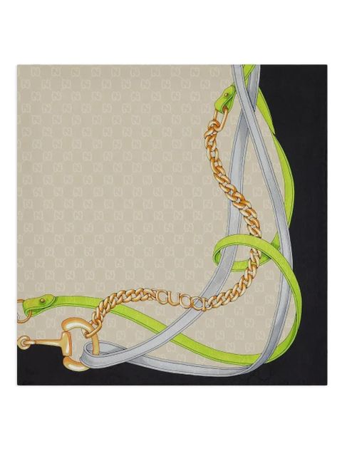 Gucci GG-print chain scarf - Green - zdjęcie produktu nr 2