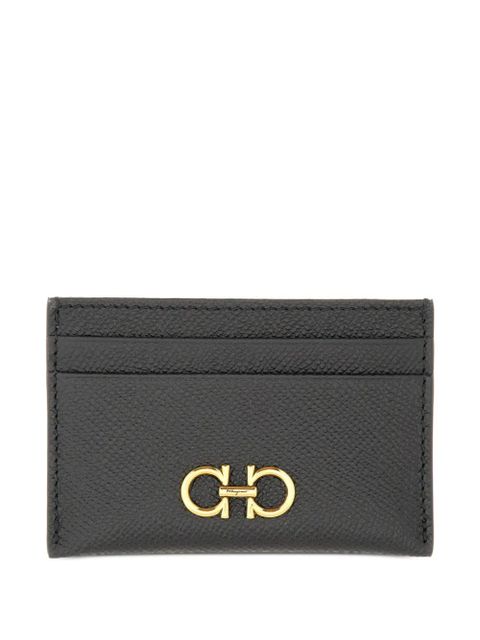 Ferragamo Gancini pebbled-leather card holder - Black - zdjęcie produktu nr 1