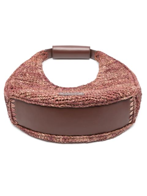 STAUD moon raffia tote bag - Brown