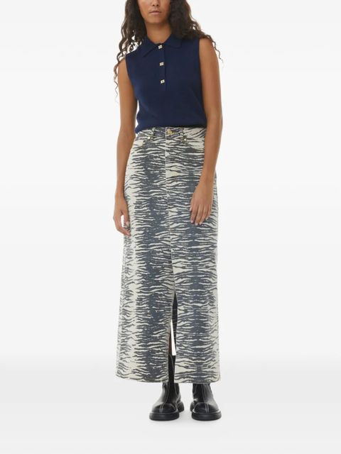 GANNI zebra-print maxi skirt - Neutrals - zdjęcie produktu nr 2