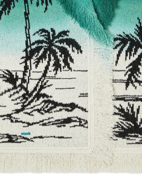 Alanui Wave Bloom fringed cardi-coat - Green