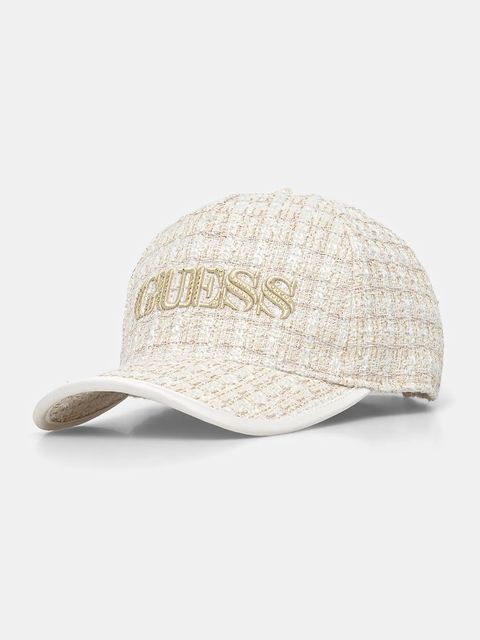 Guess czapka z daszkiem ELSA kolor beżowy wzorzysta W5RZ04 WGW82
