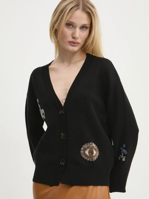 Never Fully Dressed kardigan Mystical damski kolor czarny NFDKN481