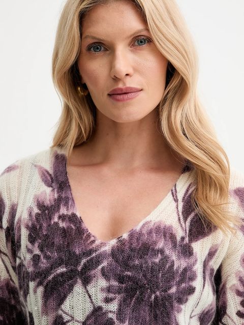 Twinset sweter wełniany damski kolor beżowy lekki 252TP3591