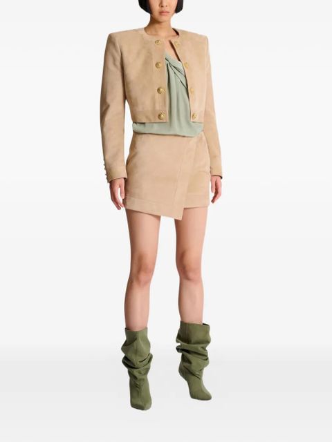 Balmain suede mini skirt - Neutrals - zdjęcie produktu nr 2