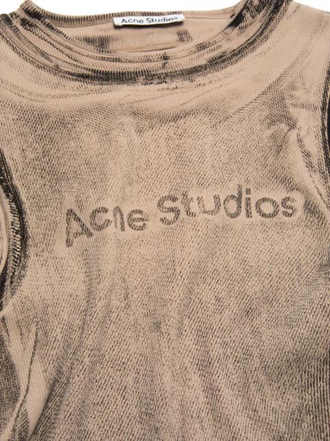Acne Studios logo-print long-sleeve T-shirt - Neutrals