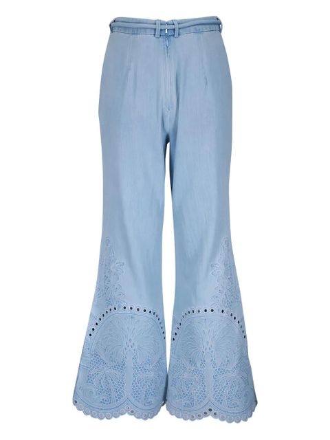 ZIMMERMANN eyelet-embroidered trousers - Blue - zdjęcie produktu nr 2