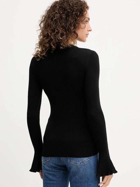 Luisa Spagnoli sweter wełniany damski kolor czarny lekki 100119 - zdjęcie produktu nr 2