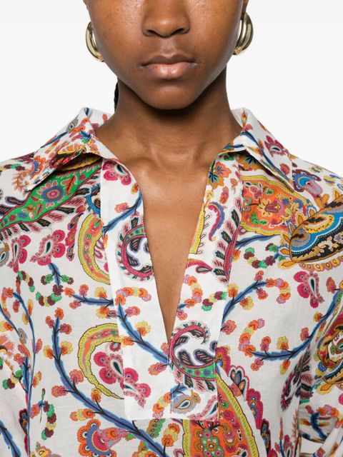 ETRO paisley V-neck blouses - White