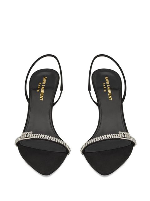 Saint Laurent Rendez-Vous 75mm leather sandals - Black
