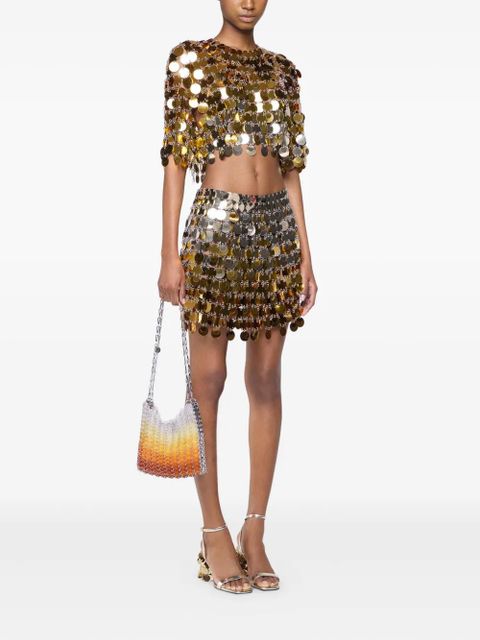 Rabanne chainmail-embellished cropped top - Gold - zdjęcie produktu nr 2