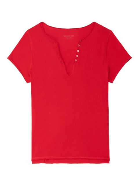 Zadig&Voltaire button-detail short-sleeve T-shirt - Red - zdjęcie produktu nr 1
