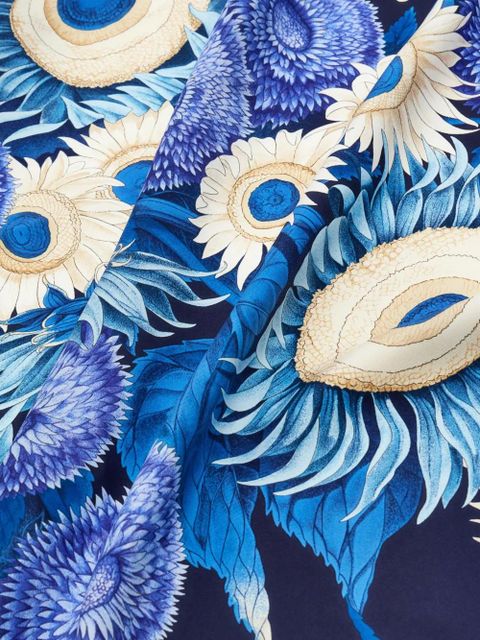 Ferragamo Sunflower print silk scarf - Blue - zdjęcie produktu nr 2