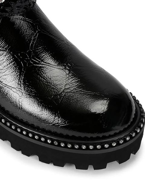 Kurt Geiger London botki skórzane Multi Strap Flat Boot damskie kolor czarny na platformie 4994309419