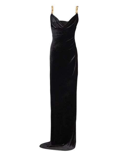 Balmain embellished velvet slit dress - Black - zdjęcie produktu nr 1