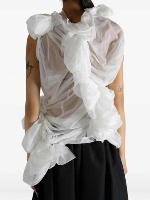 Comme Des Garçons ruffled draped top - White