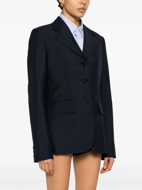 Miu Miu logo-appliqué blazer - Blue